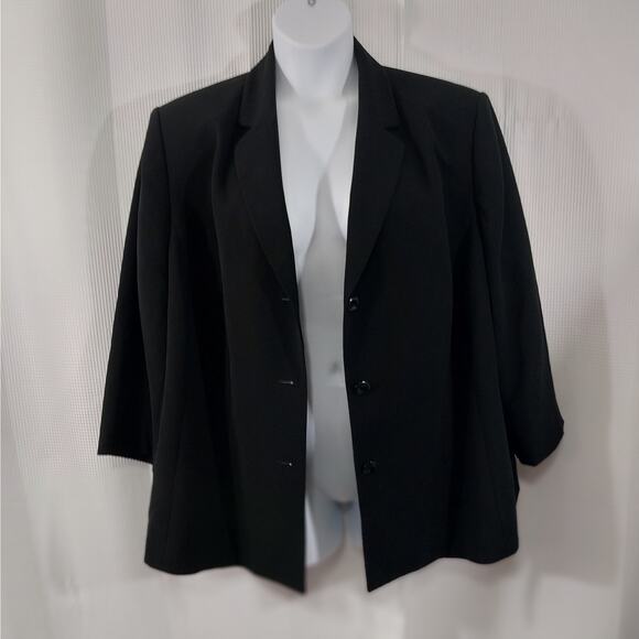 LE SUIT SEPARATES! SLEEK, LUXURIOUS BLACK 3 BUTTON FRONT JACKET, BLAZER! SZ 24W - Picture 3 of 10